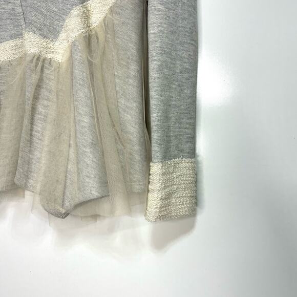 Anthropologie Amari Nutcracker French Terry Sweatshirt V Neck Sweater Gray M - Picture 2 of 10